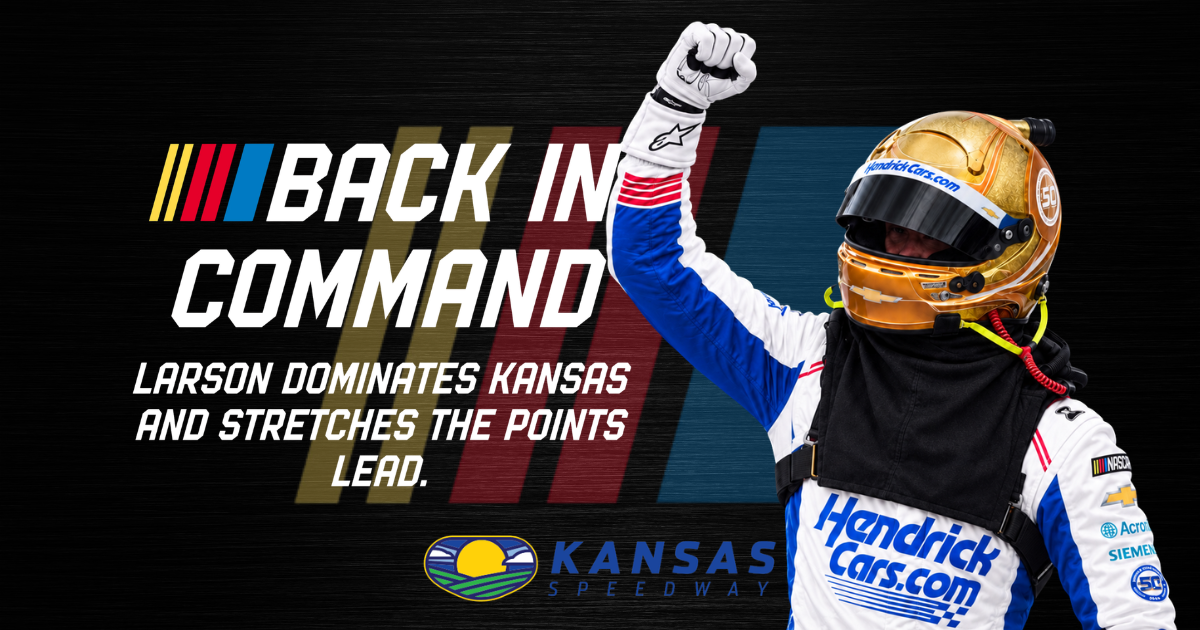Larson Fends Off Briscoe to Complete Dominant Kansas Win